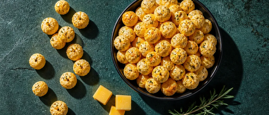 A bowl of Herbed Cheese Board makhana